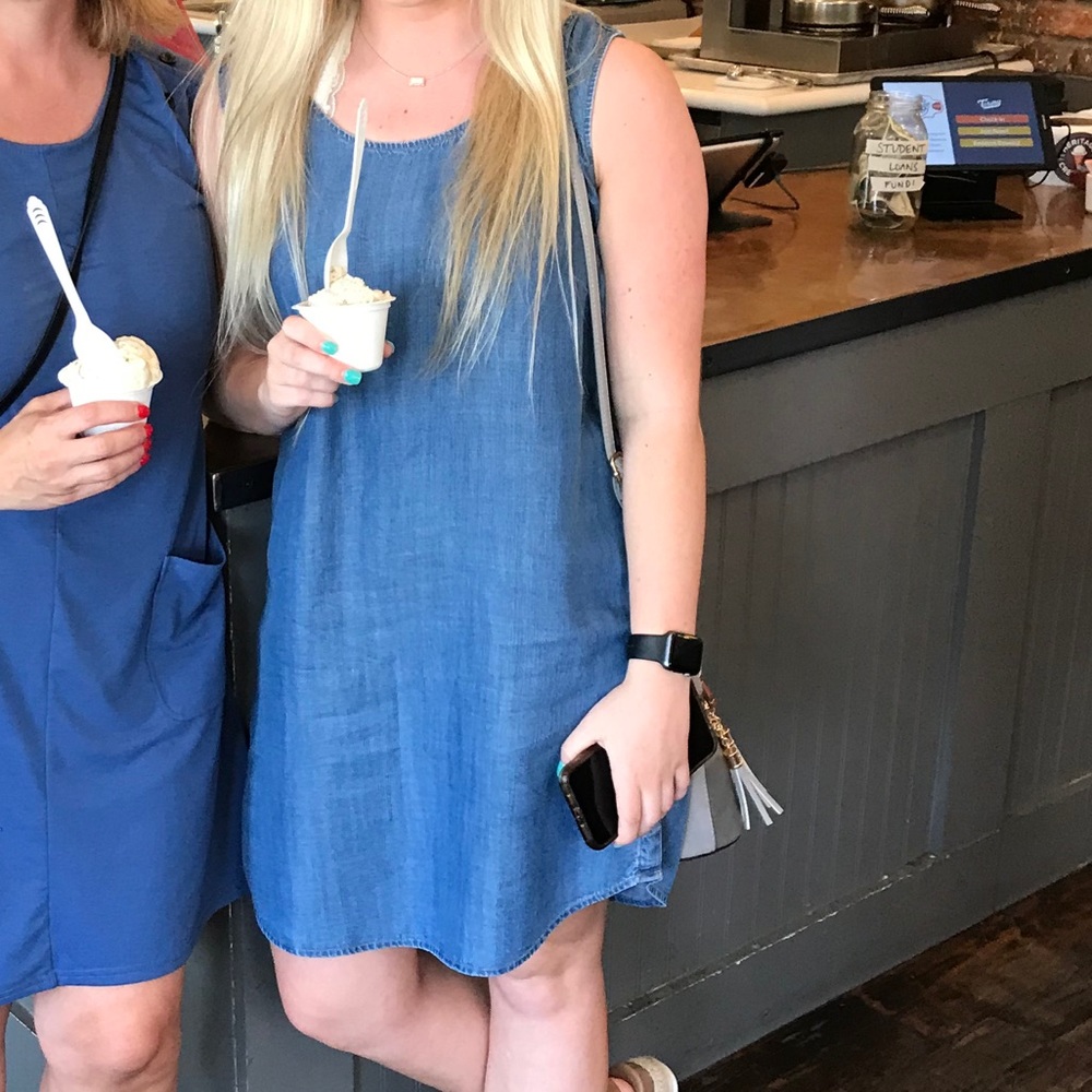 LOFT Casual Denim Button Dress